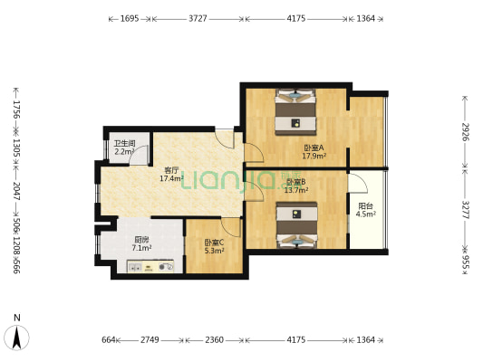 经信委生活区 3室1厅1卫 79平方