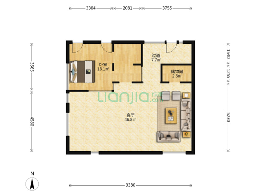 世茂中心 1室1厅0卫 131平方