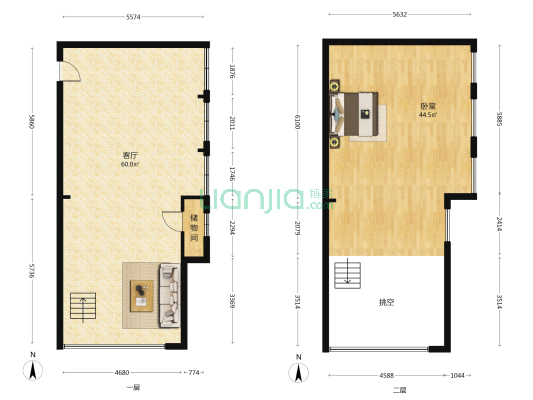 华美达大厦 1室1厅0卫 85平方