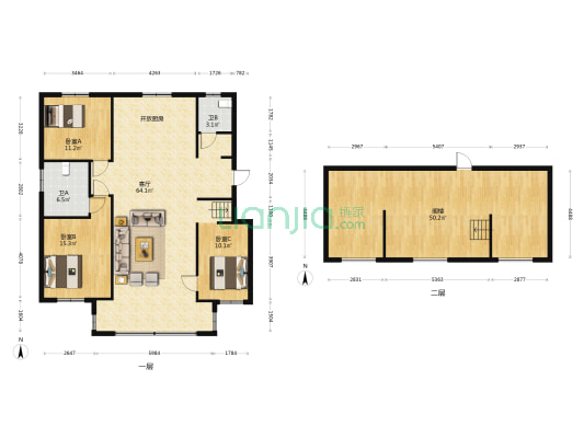金地时代风华 3室1厅2卫 126平方