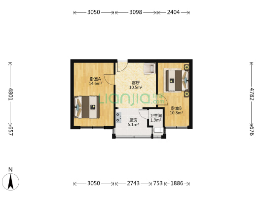 瑞金中路69号 2室1厅1卫 49平方