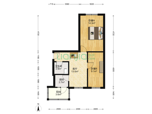 一曼街 2室1厅1卫 59平方