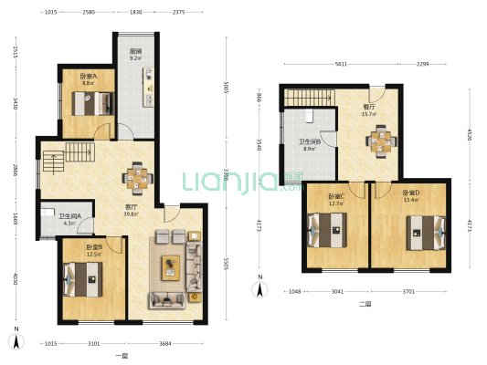 恒大雅苑二期 4室2厅2卫 215平方