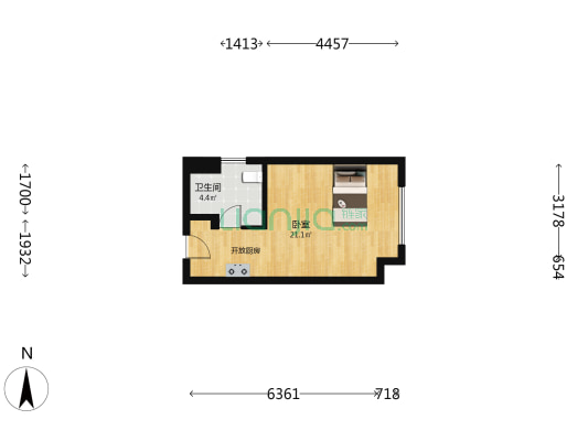 中骏天宸 1室0厅1卫 41平方