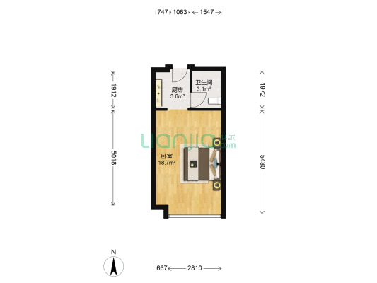龙马春天 1室0厅1卫 36平方