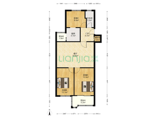 冶金大院 3室1厅1卫 102平方