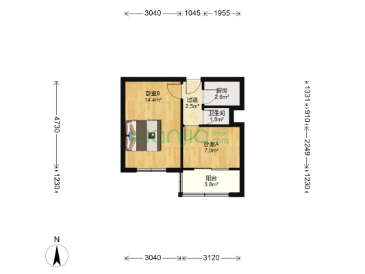 迎春街北巷5号院 2室0厅1卫 40平方