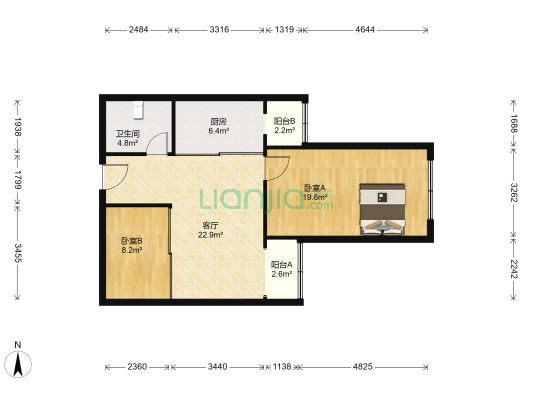 鑫德嘉园 2室1厅1卫 94平方