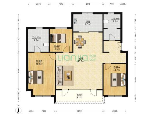 铂悦·灵犀湾 3室1厅2卫 147平方
