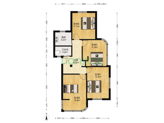 县学街 4室0厅1卫 77平方