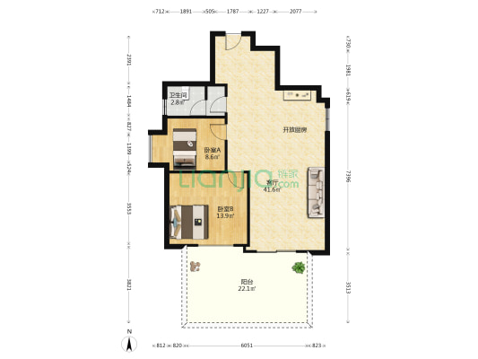 御峰臻品 2室1厅2卫 94平方