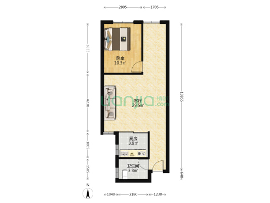 临 近宜家旺商场，槐林菜市场，交通便利购物方便-户型图