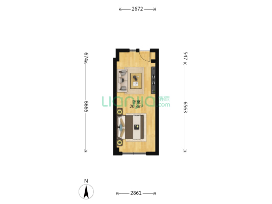 龙湖时代上城 1室0厅0卫 40平方