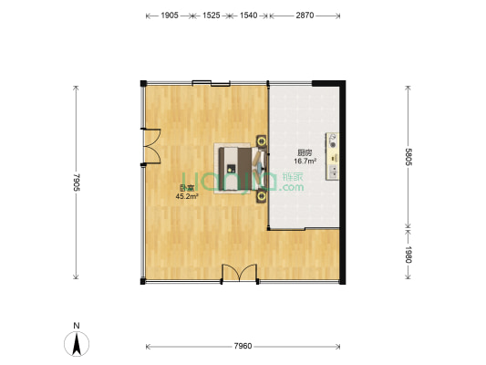 德力新天地 1室0厅0卫 77平方