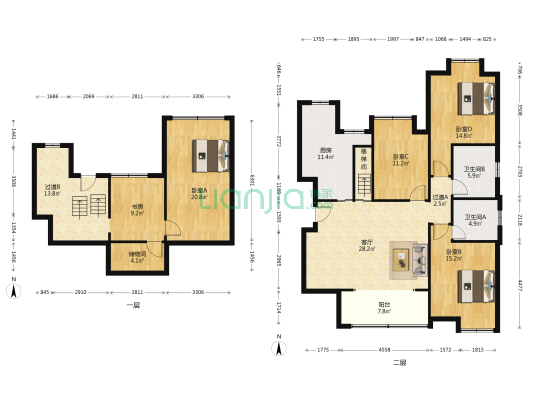枫尚云锦 5室1厅2卫 198平方