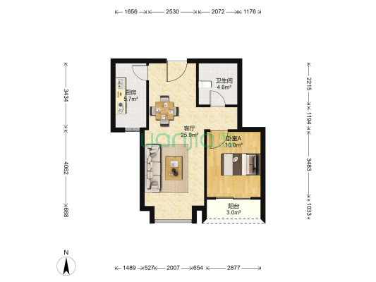 碧水雅苑A区 1室1厅1卫 66平方