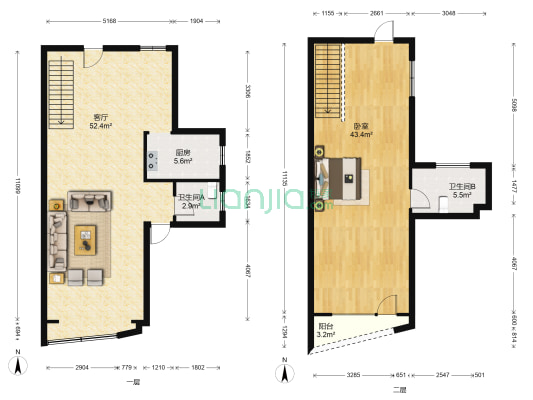 金柏佳园 1室1厅2卫 85平方