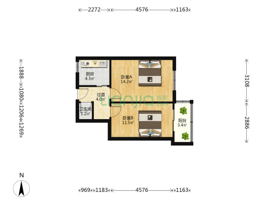 无棣路17号 2室0厅1卫 49平方
