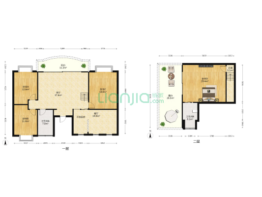秀山花园 4室2厅2卫 187平方
