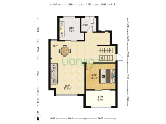 十里风荷院 1室1厅1卫 162平方
