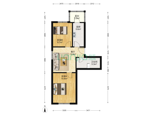 金宜里 2室1厅1卫 69平方