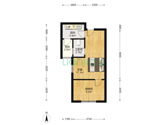 蜀沁园西区 1室0厅1卫 49平方