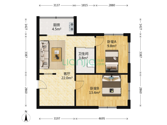 武汉路北小区 2室1厅1卫 79平方