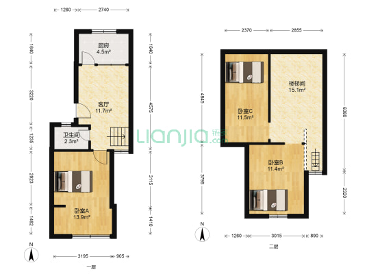 春江新城隐龙坊 3室1厅1卫 44平方