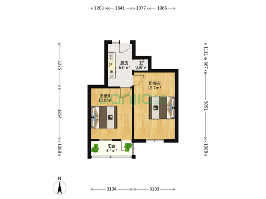 新门口31号 2室0厅1卫 50平方