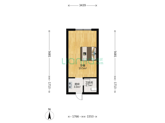 飞凤大厦 1室0厅1卫 35平方