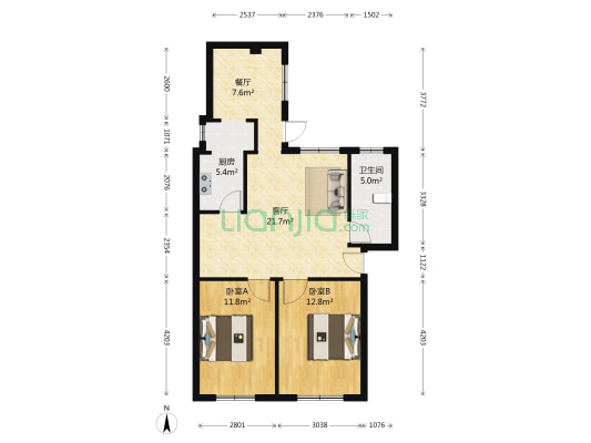 504社区 2室2厅1卫 72平方