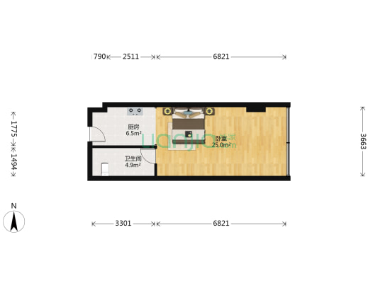 红石座 1室0厅1卫 60平方