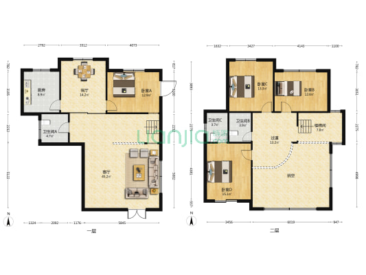 玉泉花园 4室2厅3卫 307平方
