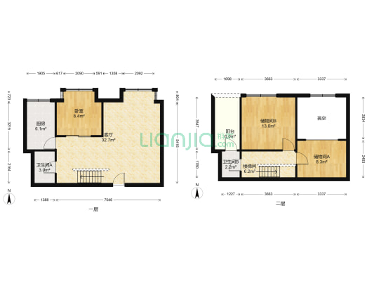 君悦蓝庭 1室1厅2卫 69平方