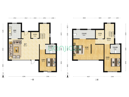 璟雲里(绿湖路) 3室1厅3卫 299平方