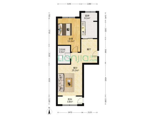 典雅居 1室1厅1卫 71平方
