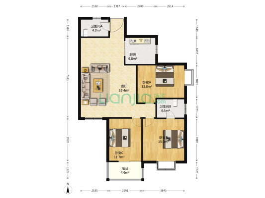 江山如画一期 3室1厅2卫 0平方
