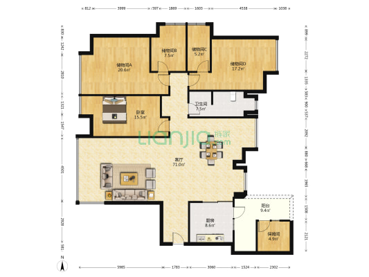 人居东湖长岛 1室1厅1卫 199平方