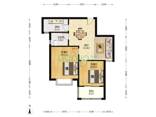 草塘新村 2室1厅1卫 83平方
