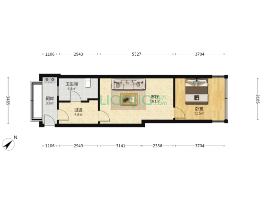 民意四路9号 1室1厅1卫 45平方