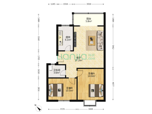 静园 2室1厅1卫 79平方