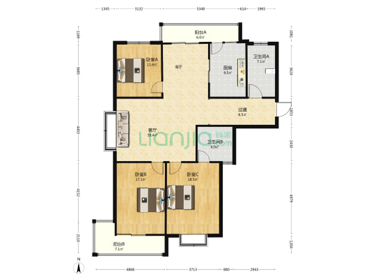银苑小区(寿光市) 3室1厅2卫 179平方