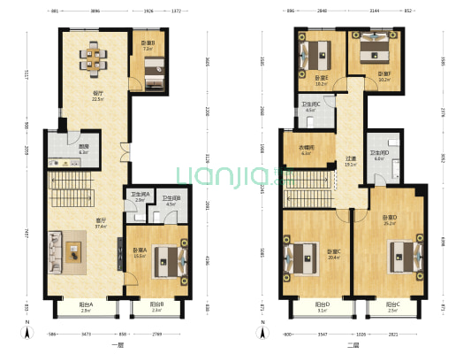 华玺瀚楟 6室2厅4卫 286平方