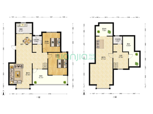瑞贝卡潩水庄园北区 2室2厅2卫 179平方
