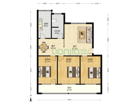 郑州牧业工程高等专科学校第二家属区 3室2厅1卫 110平方