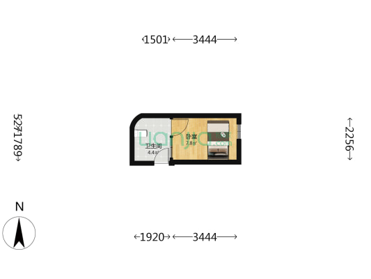 东新帘子胡同 1室0厅1卫 11平方
