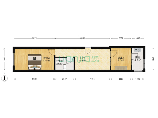 学府三道街 2室0厅1卫 55平方