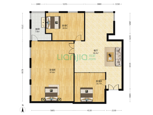 大鼎世纪广场 3室1厅0卫 199平方