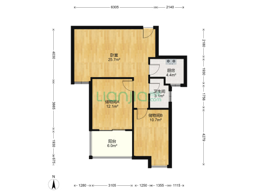 上品花园 1室0厅1卫 76平方