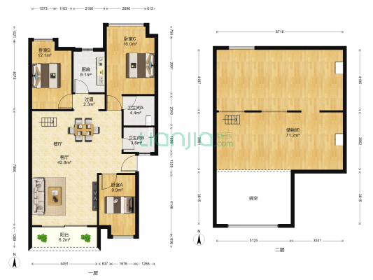 君悦国际 3室1厅2卫 158平方